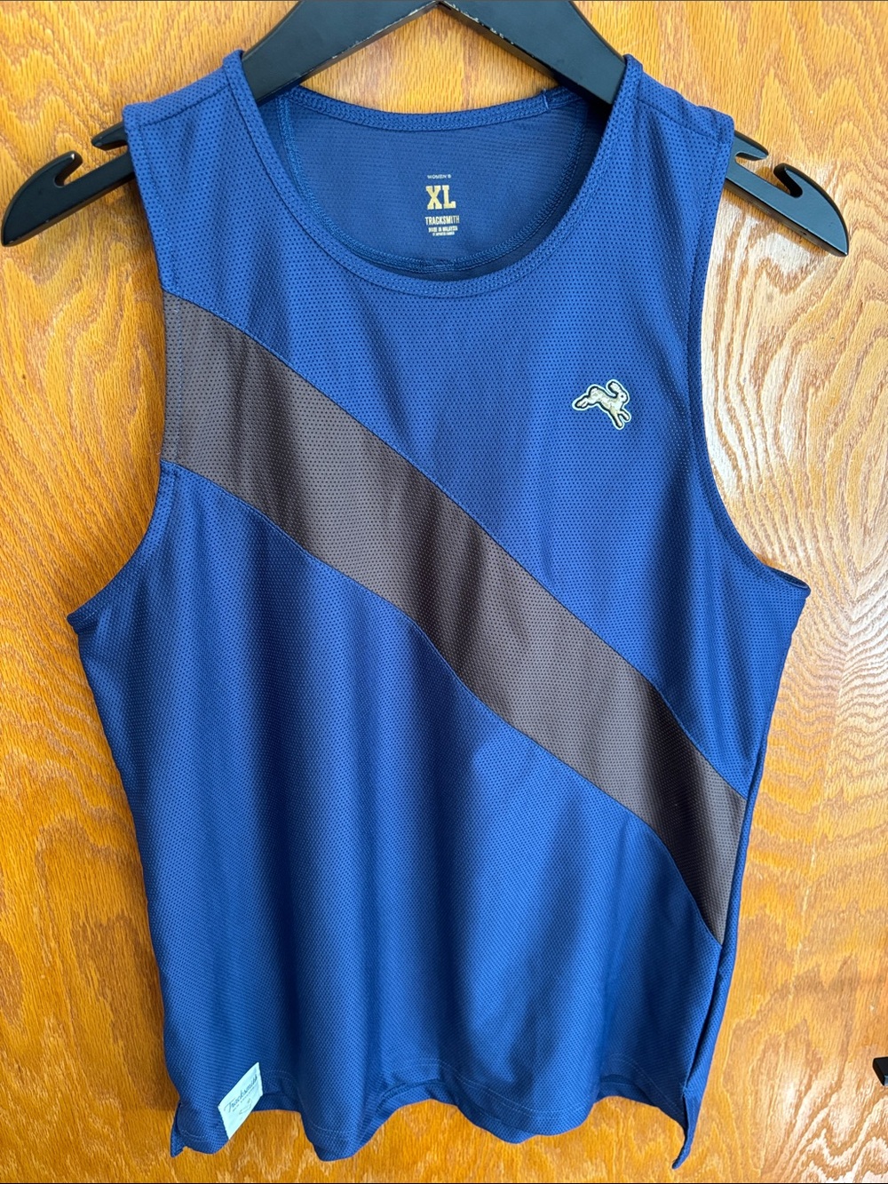 Tracksmith Navy Blue Mesh Running Top